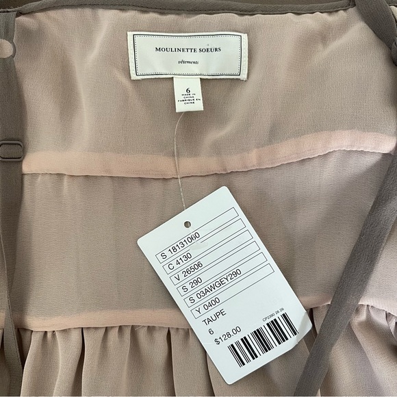 NWT Anthropologie Moulinette Soeurs Susannah 100% Silk Sleeveless Dress Peplum 6 - Picture 8 of 10